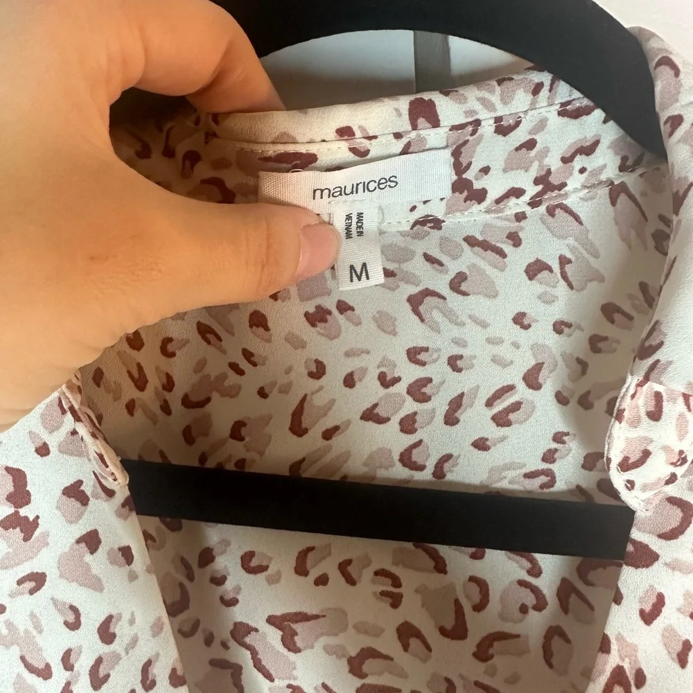 Maurices Burgundy Floral and Cream Leopard Blouses - Picture 7 of 9